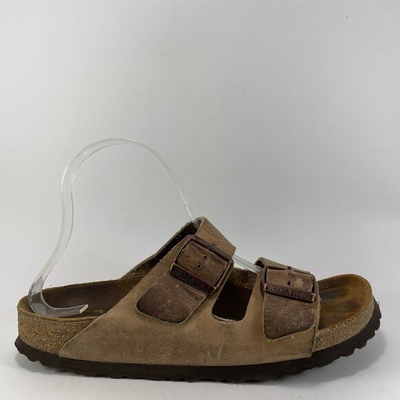 Birkenstock Arizona Slide Sandals Womens Size 39 US 8-8.5 Brown Oiled Leather - Picture 1 of 10
